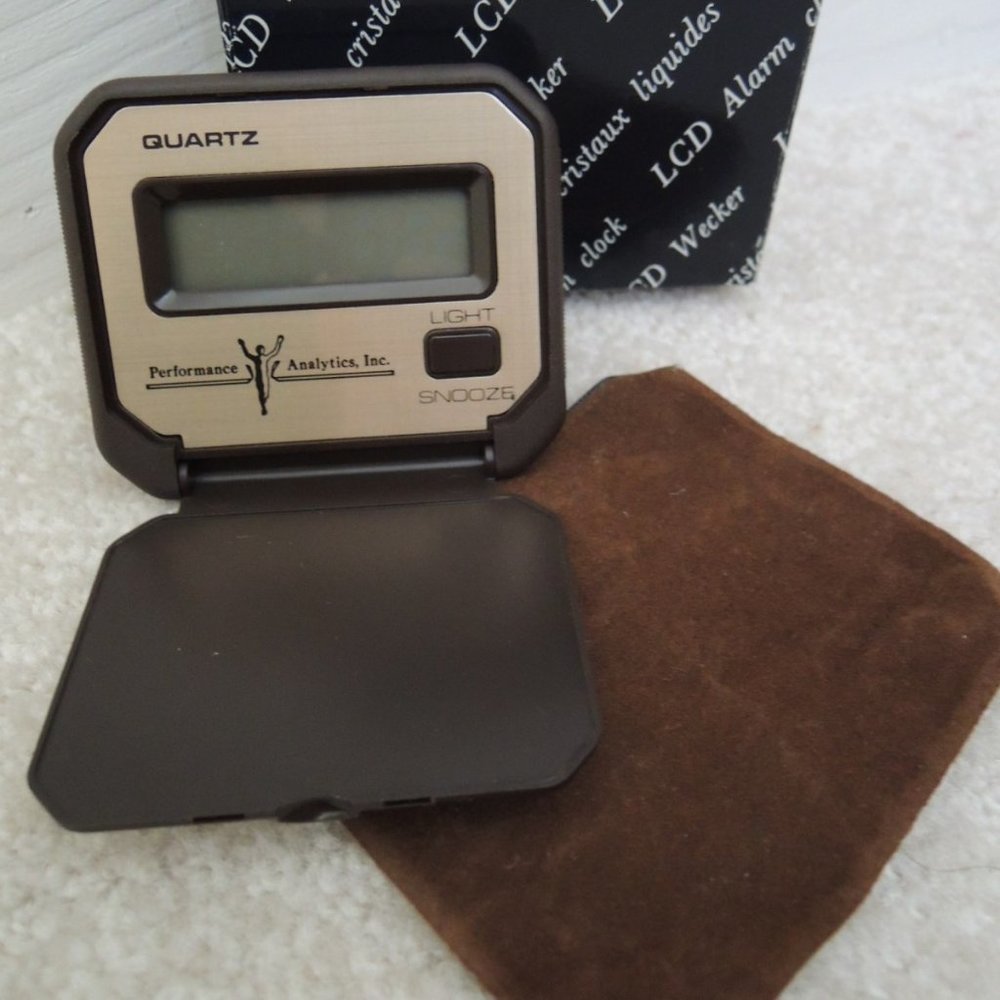 Travel Alarm Clock by WECKER LCD Display + Light + Snooze Button NEW